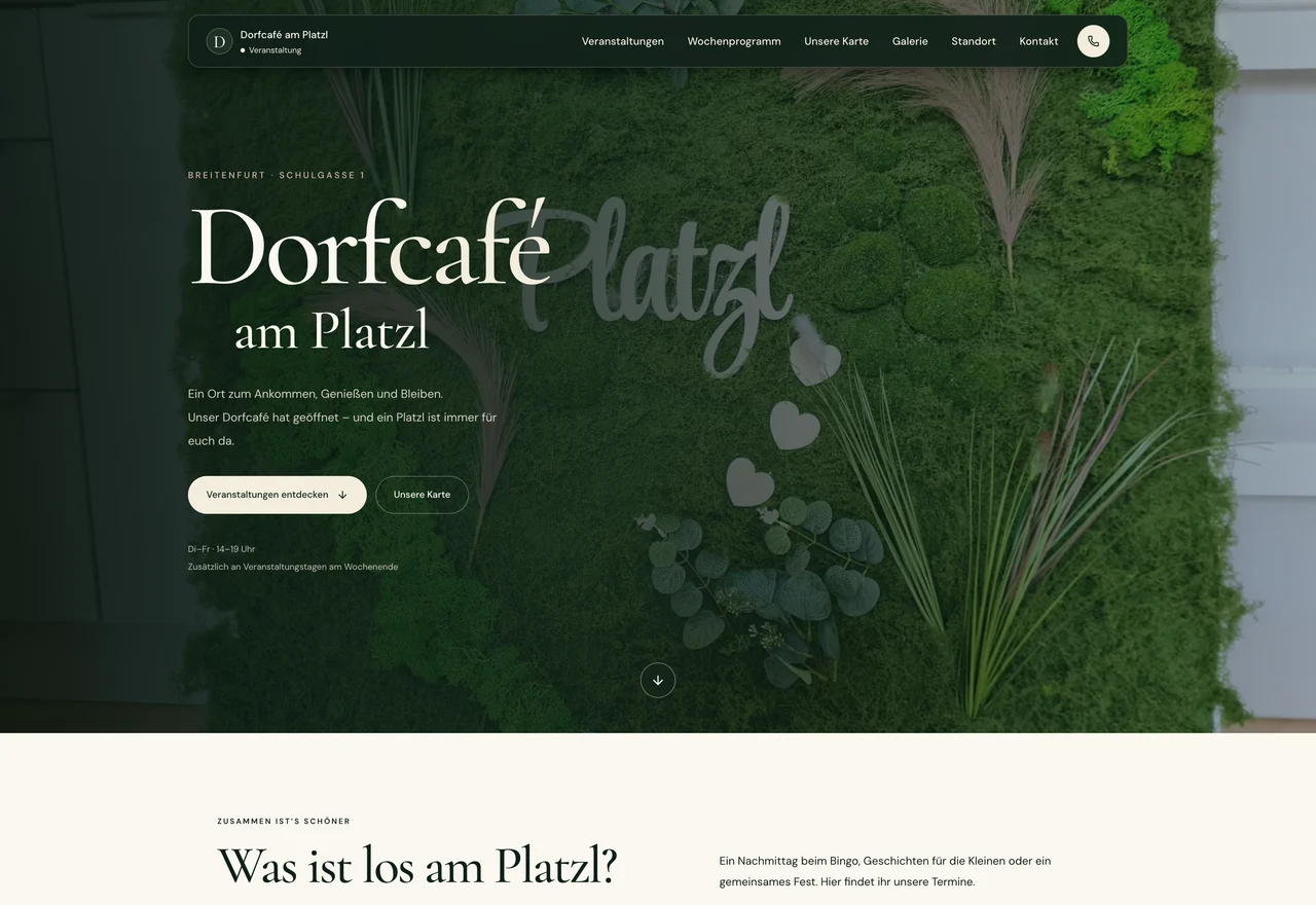 Startseite von Dorfcafé am Platzl