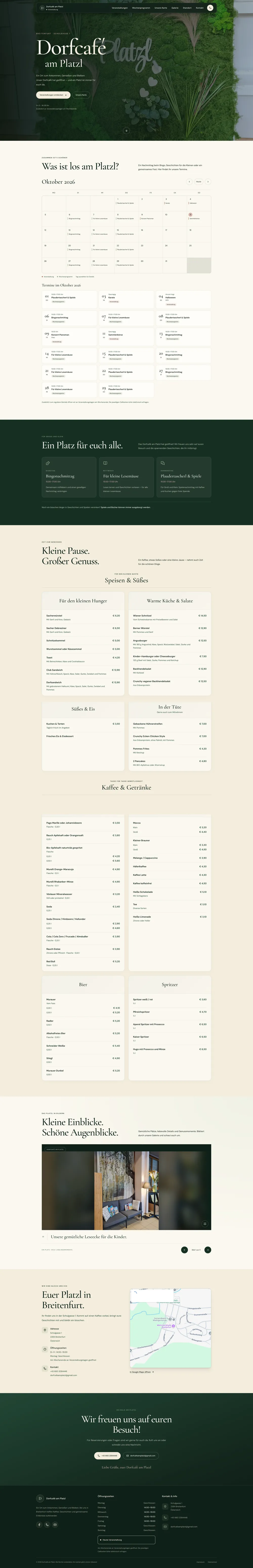 Vollständige Website-Vorschau: Dorfcafé am Platzl
