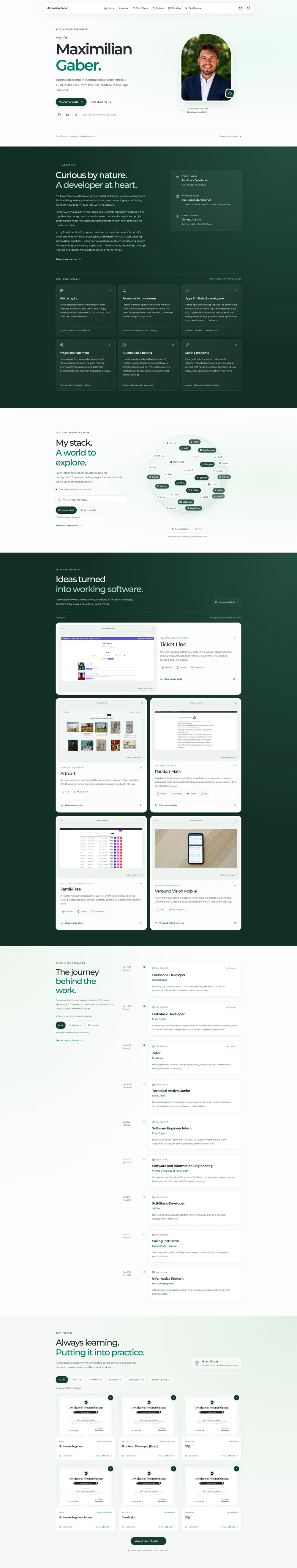Vollständige Website-Vorschau: Maximilian Gaber