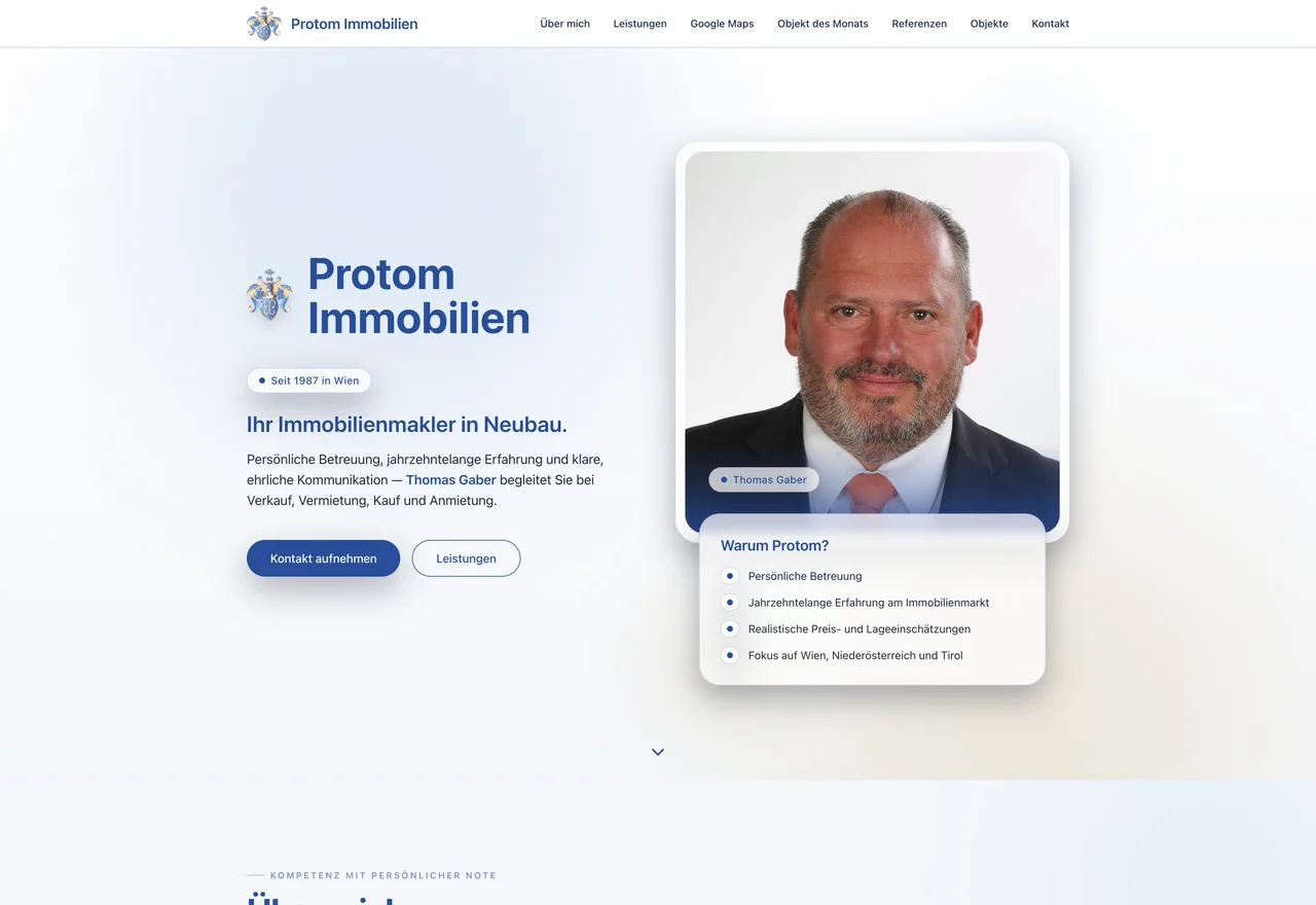 Startseite von Protom Immobilien