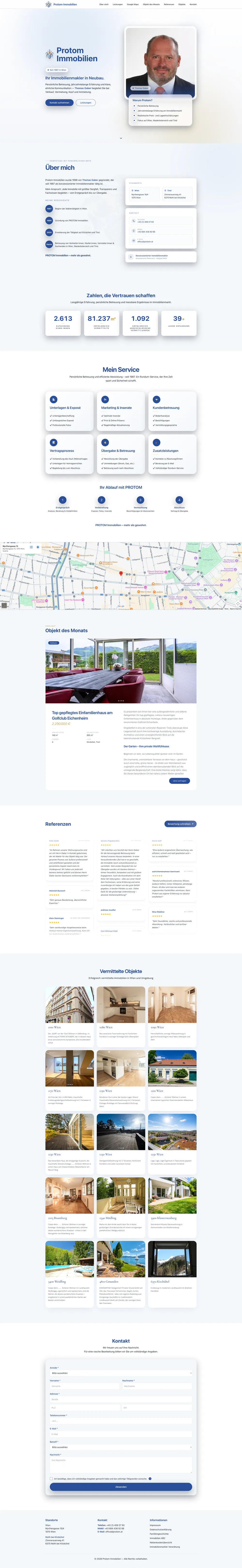 Vollständige Website-Vorschau: Protom Immobilien