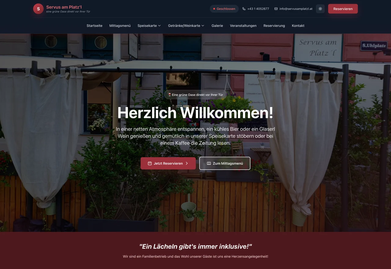 Startseite von Servus am Platz’l